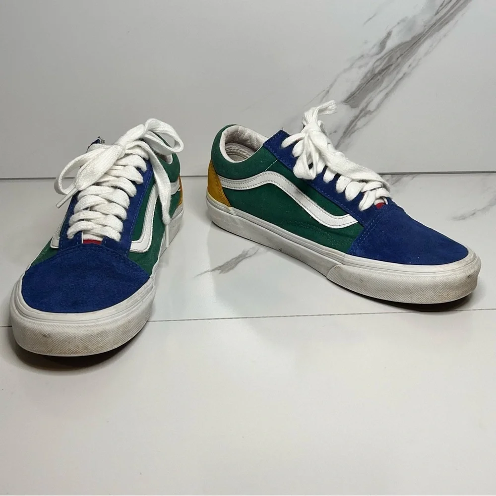 Vans Old Skool Yacht Club Blue Yellow Red and Green Sneakers Size 8
